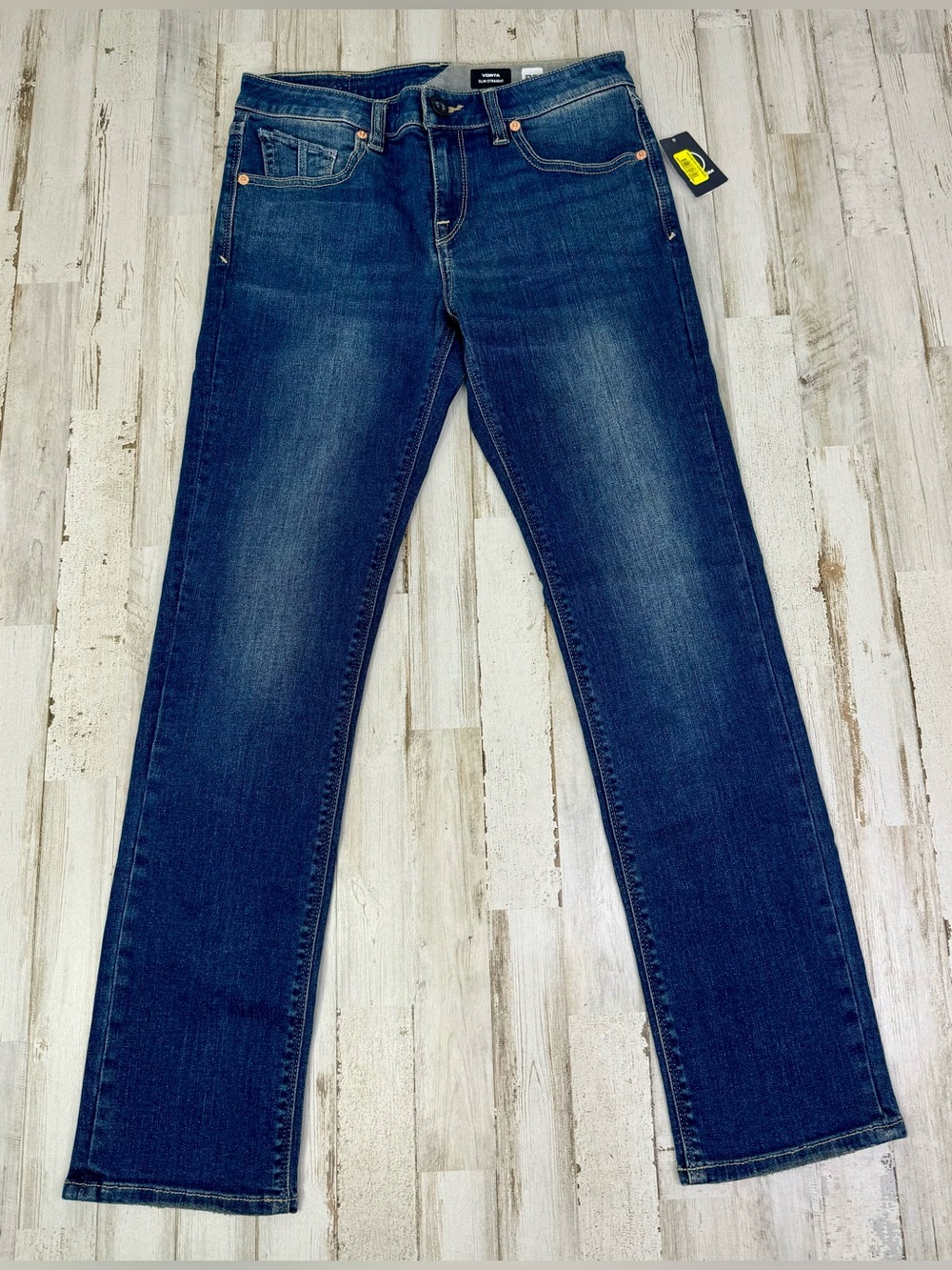 Volcom Jeans Boys 28 (30x28) Youth Vorta Slim Straight Leg Stretch Western NWT